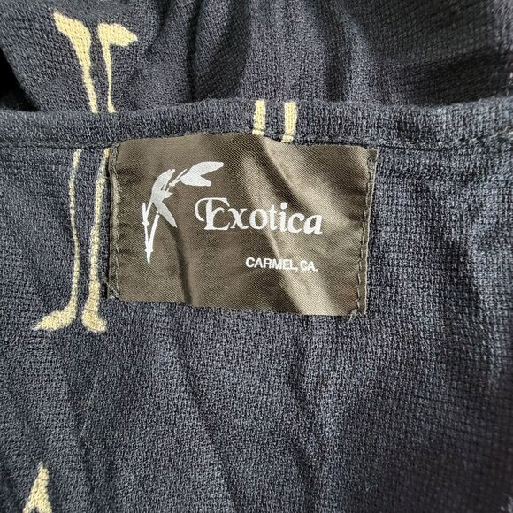 Exotica Carmel Womens Asymmetrical Black & Gold Printed Tunic Top Short Sleeve - Picture 3 of 8